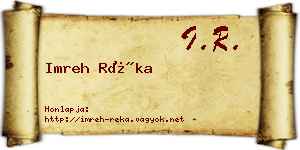 Imreh Réka névjegykártya